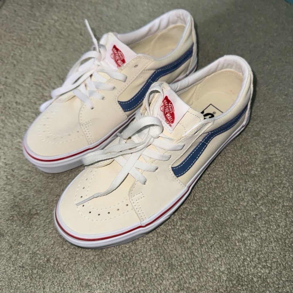 Vans White and Blue Sneakers
